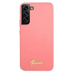 Guess Kryt Guess GUHCS22MLSLMGFU Samsung Galaxy S22+ Plus fuchsia hardcase Silicone Script Metal Logo