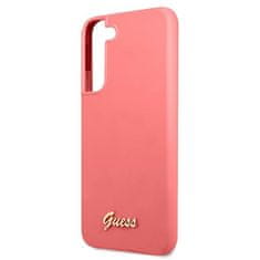 Guess Kryt Guess GUHCS22MLSLMGFU Samsung Galaxy S22+ Plus fuchsia hardcase Silicone Script Metal Logo