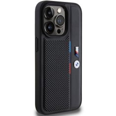 MobilPouzdra.cz Kryt BMW BMHCP15X23PUPVK Apple iPhone 15 Pro Max hardcase Perforated Tricolor Line black