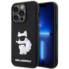 Karl Lagerfeld Kryt Karl Lagerfeld KLHCP14X3DRKHNK Apple iPhone 14 Pro Max black hardcase Rubber Choupette 3D