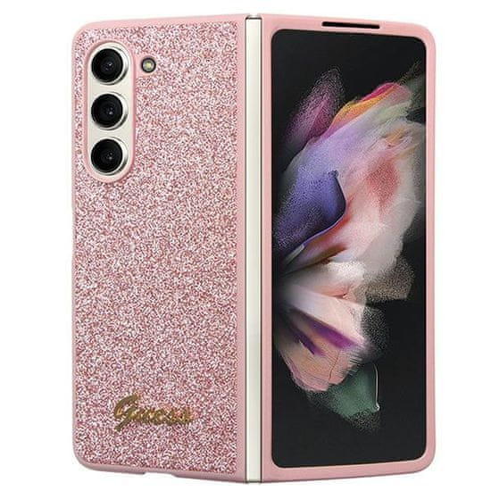 Guess Kryt Guess GUHCZFD5HGGSHP Samsung Galaxy Z Fold 5 hardcase Glitter Script pink