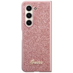 Guess Kryt Guess GUHCZFD5HGGSHP Samsung Galaxy Z Fold 5 hardcase Glitter Script pink