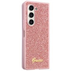 Guess Kryt Guess GUHCZFD5HGGSHP Samsung Galaxy Z Fold 5 hardcase Glitter Script pink