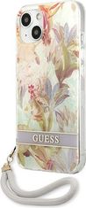 Guess Kryt Guess GUHCP13SHFLSU Apple iPhone 13 mini purple hardcase Flower Strap