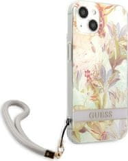 Guess Kryt Guess GUHCP13SHFLSU Apple iPhone 13 mini purple hardcase Flower Strap