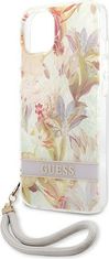 Guess Kryt Guess GUHCP13SHFLSU Apple iPhone 13 mini purple hardcase Flower Strap