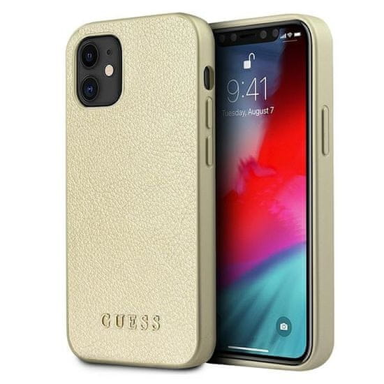 Guess Kryt Guess GUHCP12SIGLGO Apple iPhone 12 mini gold hardcase Iridescent