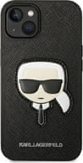 Karl Lagerfeld Kryt Karl Lagerfeld KLHCP14MSAPKHK Apple iPhone 14 Plus / 15 Plus black hardcase Saffiano Karl`s Head Patch