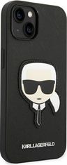 Karl Lagerfeld Kryt Karl Lagerfeld KLHCP14MSAPKHK Apple iPhone 14 Plus / 15 Plus black hardcase Saffiano Karl`s Head Patch