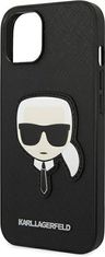 Karl Lagerfeld Kryt Karl Lagerfeld KLHCP14MSAPKHK Apple iPhone 14 Plus / 15 Plus black hardcase Saffiano Karl`s Head Patch