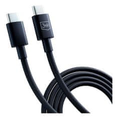 3MK Hyper Cable USB-C/USB-C datový kabel, 100W, 1,2m černý