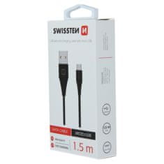 SWISSTEN Datový Kabel Swissten Usb / Micro Usb 1,5 M Černý (6,5Mm) 8595217460133