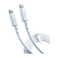 3MK Hyper Silicone Cable USB-C/USB-C datový kabel, 60W, 1m bílý