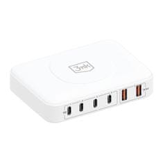 3MK Hyper Charger PowerMax 100W síťová nabíječka, GaN 4x USB-C (PD) / 2x USB bílá