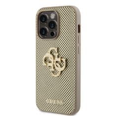 Guess hard kryt na iPhone 15 PRO 6.1" Gold Perforated 4G Glitter