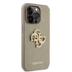 Guess hard kryt na iPhone 15 PRO 6.1" Gold Perforated 4G Glitter