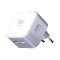 3MK Hyper Charger 35W síťová nabíječka, GaN, 2x USB-C (PD) bílá