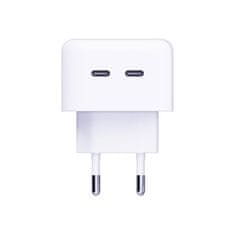 3MK Hyper Charger 35W síťová nabíječka, GaN, 2x USB-C (PD) bílá