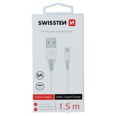 SWISSTEN Datový Kabel Swissten Usb / Usb-C Huawei Super Charge 5A 1,5M Bílý 8595217463790