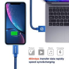 SWISSTEN Swissten textilní datový kabel Usb / Lightning 1,2 M Modrý 8595217458130