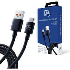 3MK Hyper Cable USB-A/USB-C datový kabel, 1,2m černý