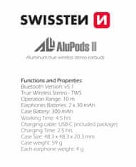 SWISSTEN Bluetooth Tws Sluchátka Swissten Alupods Ii 8595217480377