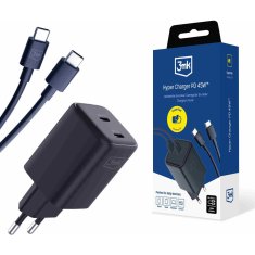 3MK Hyper Charger PD 45W síťová nabíječka + USB-C kabel černá