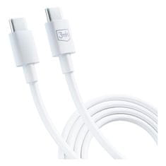 3MK Hyper Cable USB-C/USB-C datový kabel, 100W, 1,2m bílý