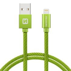 SWISSTEN Swissten textilní datový kabel Usb / Lightning 1,2 M Zelený 8595217458123