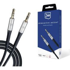 3MK AUX Cable Jack 3,5 mm/Jack 3,5 mm audio kabel, 1m černý