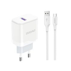 shumee USB-A 18W nástěnná nabíječka s USB-A - USB-C kabelem, bílá