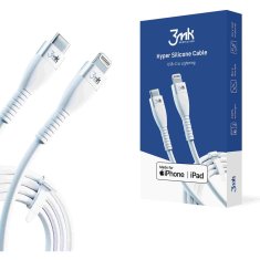 3MK Hyper Silicone Cable USB-C/Lightning datový kabel, 20W, 1m bílý