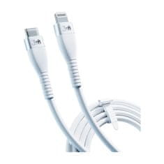 3MK Hyper Silicone Cable USB-C/Lightning datový kabel, 20W, 1m bílý