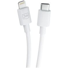 3MK Hyper Cable USB-C/Lightning datový kabel, 20W, 1,2m bílý