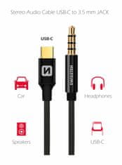 SWISSTEN Audio Adaptér Swissten Textile Usb-C (Samec)/3,5 Mm Jack (Samec) 1,5M Černý 8595217481398