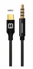 SWISSTEN Audio Adaptér Swissten Textile Usb-C (Samec)/3,5 Mm Jack (Samec) 1,5M Černý 8595217481398