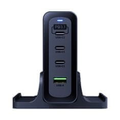 3MK Hyper Charging Station nabíjecí stanice, 240W, GaN, 3x USB-C + 1x USB-A černá