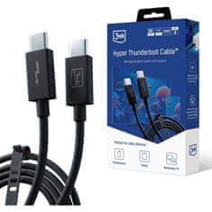 3MK Hyper ThunderBolt Cable datový kabel, 240W, 1m černý