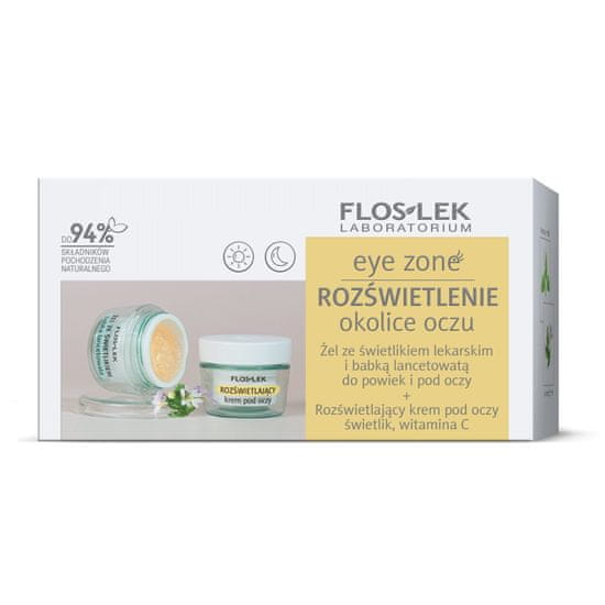 shumee Eye Zone set gel se světlíkem a jitrocelem na víčka a pod oči 10g + rozjasňující oční krém se světlíkem a vitamínem C 15ml