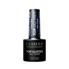 shumee Top Glitter No Wipe hybridní top s Glitter Blue třpytivým prachem 5g