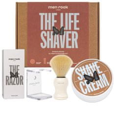 shumee Sada Life Shaver santalový krém na holení 100 ml + štětec na holení + stojan na štětce + břitva + žiletky