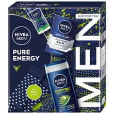 shumee Men Pure Energy antiperspirant roll-on set 50ml + sprchový gel 3v1 250ml + hydratační balzám po holení 100ml + ponožky