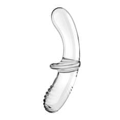 shumee Dvojité křišťálové skleněné dildo Transparent