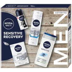 shumee Men Sensitive Recovery Collection set 3v1 sprchový gel 250ml + roll-on antiperspirant 50ml + balzám po holení 100ml + pěna na holení 200ml