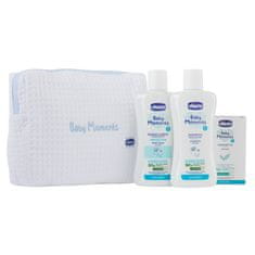 shumee Baby Moments Blue set tekutý do koupele 200ml + šampon na vlasy 200ml + jemné mýdlo 100g