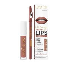 shumee Ó! Sada My Velvet Lips Liquid Matt Lip Kit: matná tekutá rtěnka 4,5 ml + tužka na rty 1ks 12 Praline Eclair