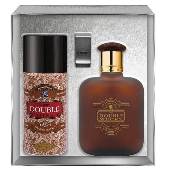 shumee Double Whisky set toaletní voda ve spreji 100ml + deodorant ve spreji 150ml + spona na peníze