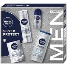 shumee Men Silver Protect Collection set pěna na holení 200ml + balzám po holení 100ml + antiperspirant roll-on 50ml + sprchový gel 3v1 250ml