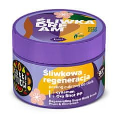 shumee Tutti Frutti regenerační cukrový tělový peeling Švestka a skořice + Oxy Shot PP 300g