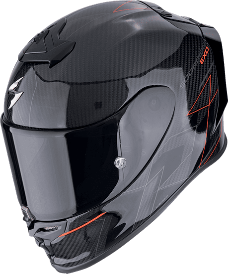 SCORPION Moto přilba EXO-R1 EVO CARBON AIR CYNERGY černo/červená